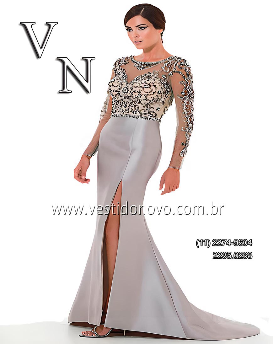 Vestido bodas de prata, Plus size, me de noiva, manga longa LOJA VESTIDO NOVO  